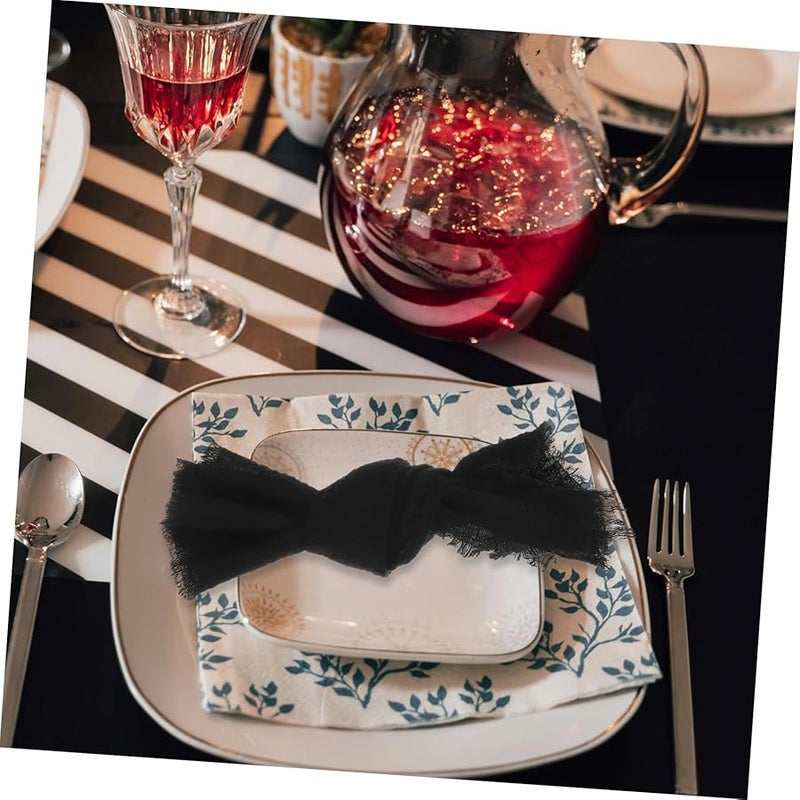 6 عبوات مناديل قطنية للعشاء طقم مفرش طاولة قابل للغسيل للحفلات - Image 5